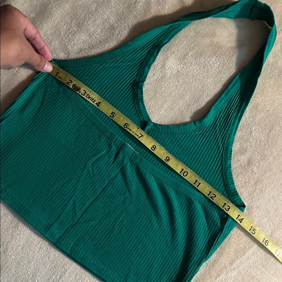 Green Ribbed Halter Top - Picture 6 of 9